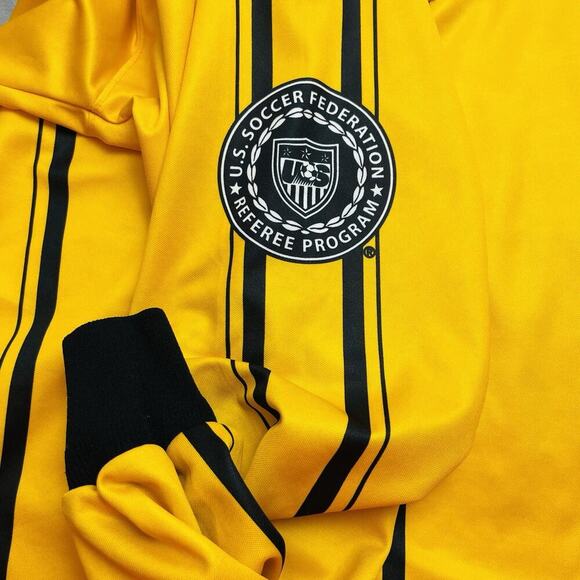 Official Sports Soccer Referee Jersey Size XXL Yellow Long Sleeve 2011 Patch - Picture 6 of 8